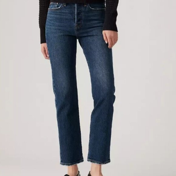 Levi's Premium Wedgie Straight Fit Jeans Indifferent Indigo - Dark Wash sz 26 - Picture 1 of 9